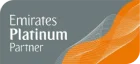 The Emirates Platinum Partner logo, highlighting access to a privilege program with over 2000 offers globally.