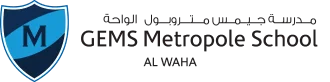Logo of GEMS Metropole School - Al Waha, a trusted partner school for Step by Step Nursery graduates.