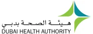 The Dubai Health Authority logo, indicating compliance with health and safety regulations for nurseries.