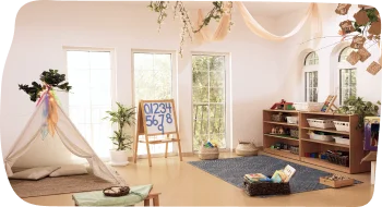 Step By Step Nursery in Mirdif, showcasing the interior for creative play and learning, managed by Nursery Manager Maya Jawhar.