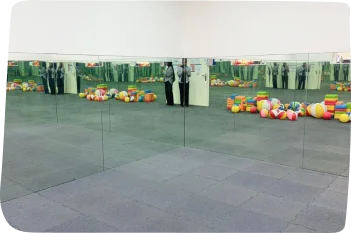 Dance studio at Step By Step Nursery in Jumeirah, where children develop literacy and language skills through movement and body percussion.